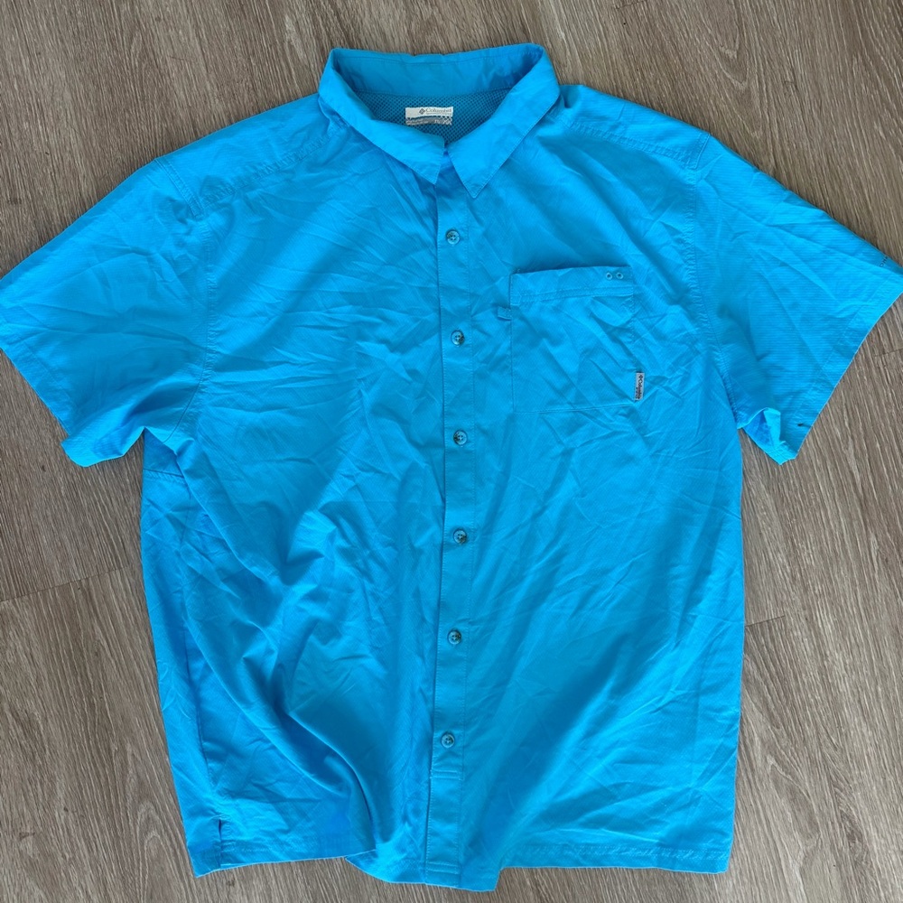 Columbia PGF blue fishing vented shirt XXL